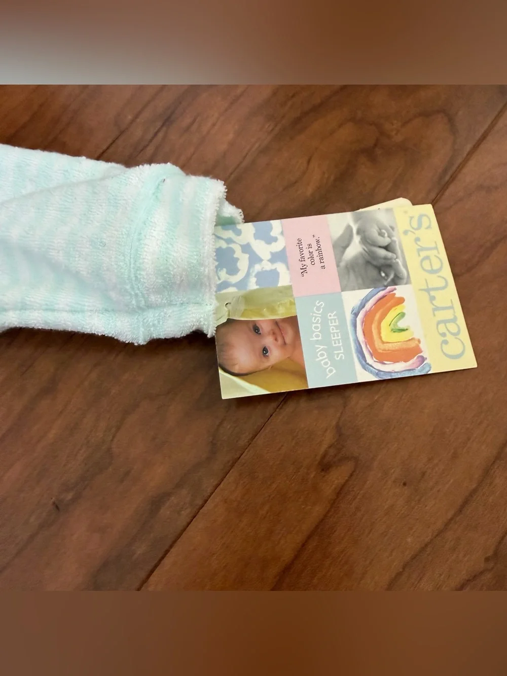 NWT Carter's Little Teddy Footed One Piece Sleeper Button Romper Size 0-3 Months